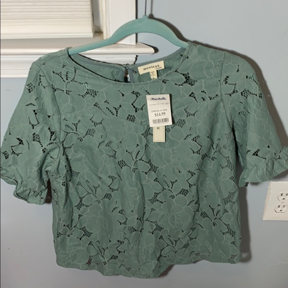 Green lace Top
